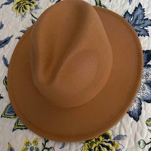 Camel & Red Fedora Hat NWT